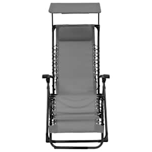 vidaXL Katlanır Şezlong Sandalye Gri Tekstilen