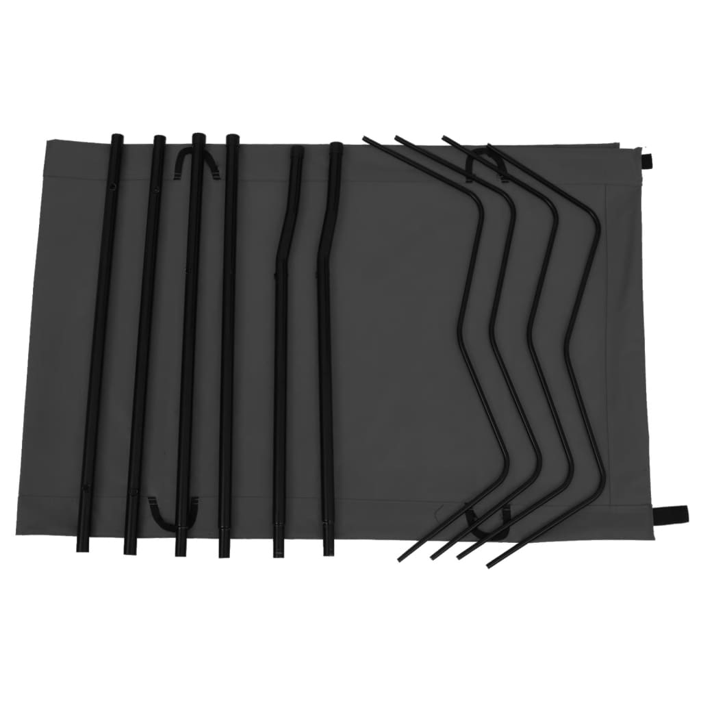 Fekete oxford szövet és acél kempingágy 180 x 60 x 19 cm 