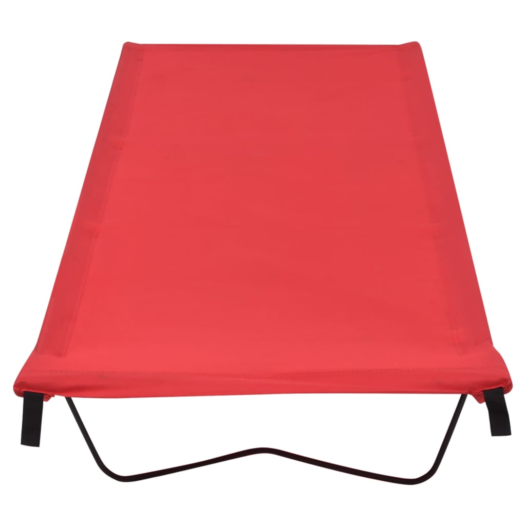 vidaXL Campingbed 180x60x19 cm oxford stof en staal rood afbeelding