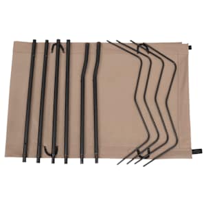 Kempingová postel 180 x 60 x 19 cm oxfordská látka ocel taupe - obrázek 3
