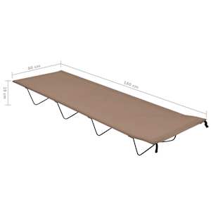 Kempingová postel 180 x 60 x 19 cm oxfordská látka ocel taupe - obrázek 6