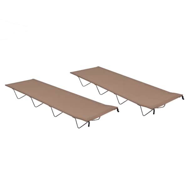 vidaXL matkavoodid, 2 tk, 180x60x19 cm, oxford-kangas ja teras, pruunikashall