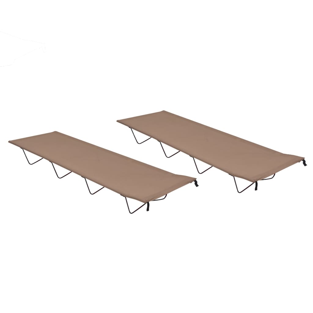 vidaXL Campings&auml;ngar 2 st 180x60x19 cm oxfordtyg och st&aring;l taupe