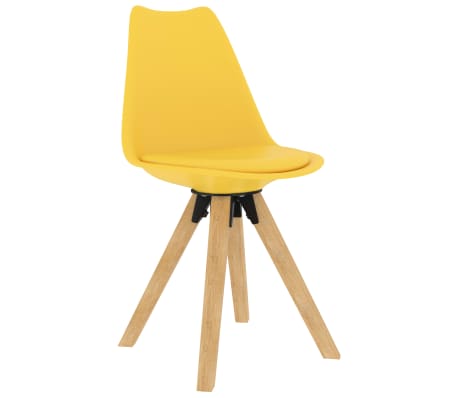 vidaXL Valgomojo kėdės, 4vnt., geltonos spalvos