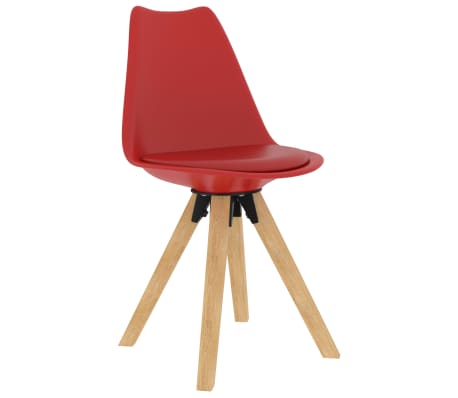 vidaXL Krzesła stołowe, 2 szt., czerwone
