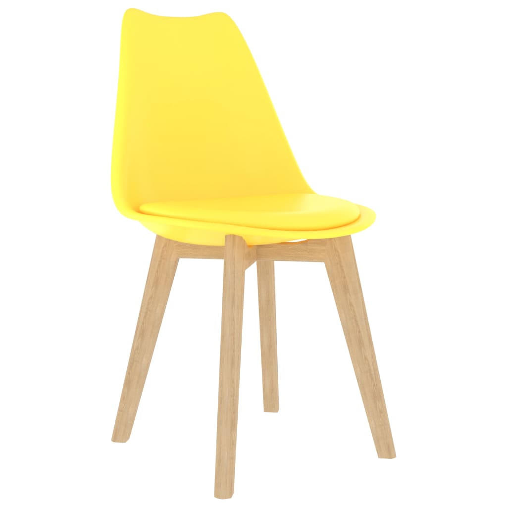 vidaXL Valgomojo kėdės, 6vnt., geltonos, plastikas (289134+289135)
