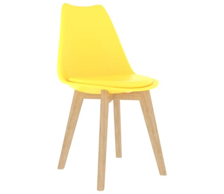 vidaXL Valgomojo kėdės, 6vnt., geltonos, plastikas (289134+289135)