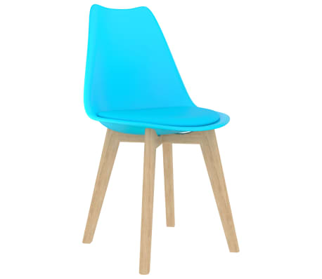 vidaXL Valgomojo kėdės, 6vnt., mėlynos, plastikas (289140+289141)