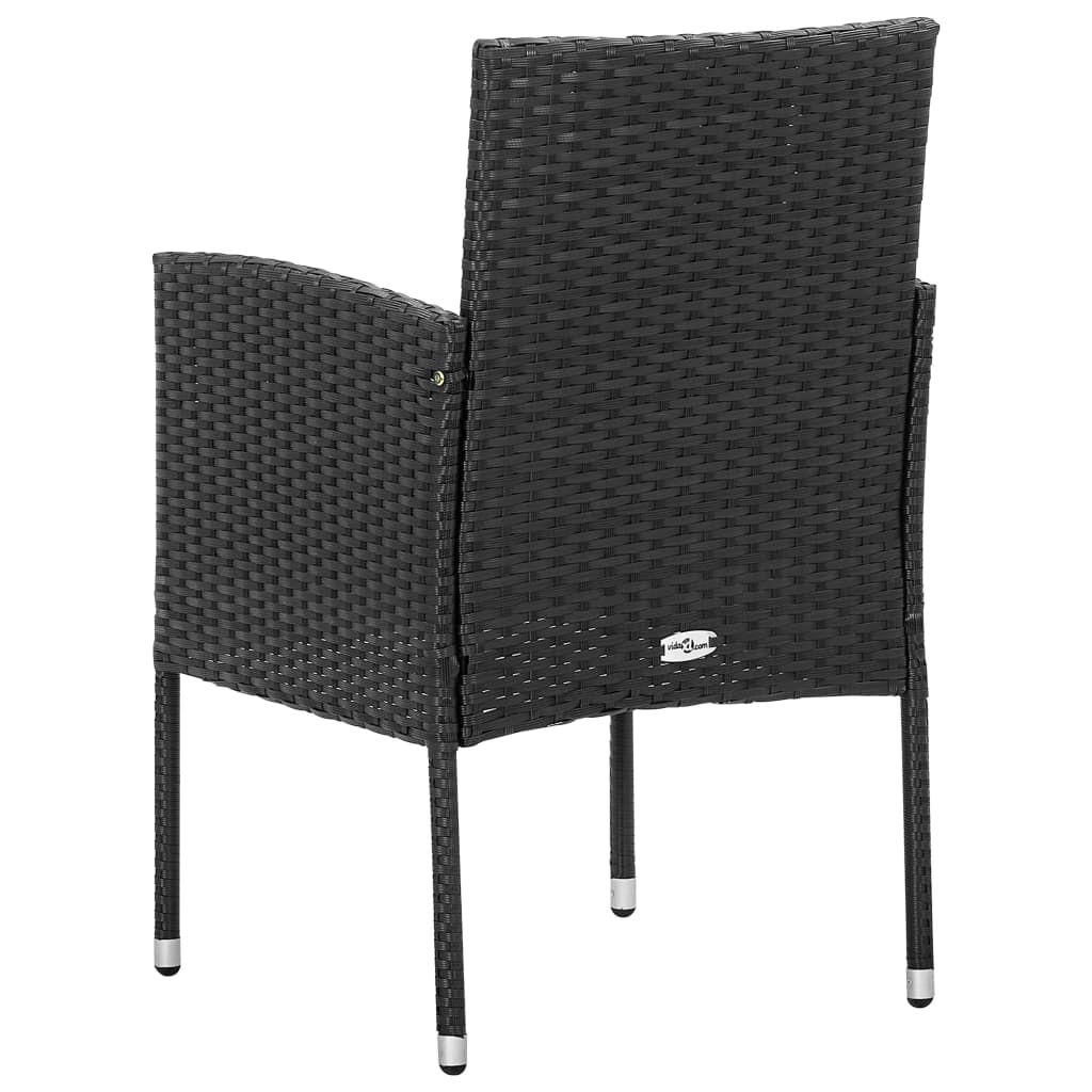  Záhradné stoličky 4 ks polyratan čierne