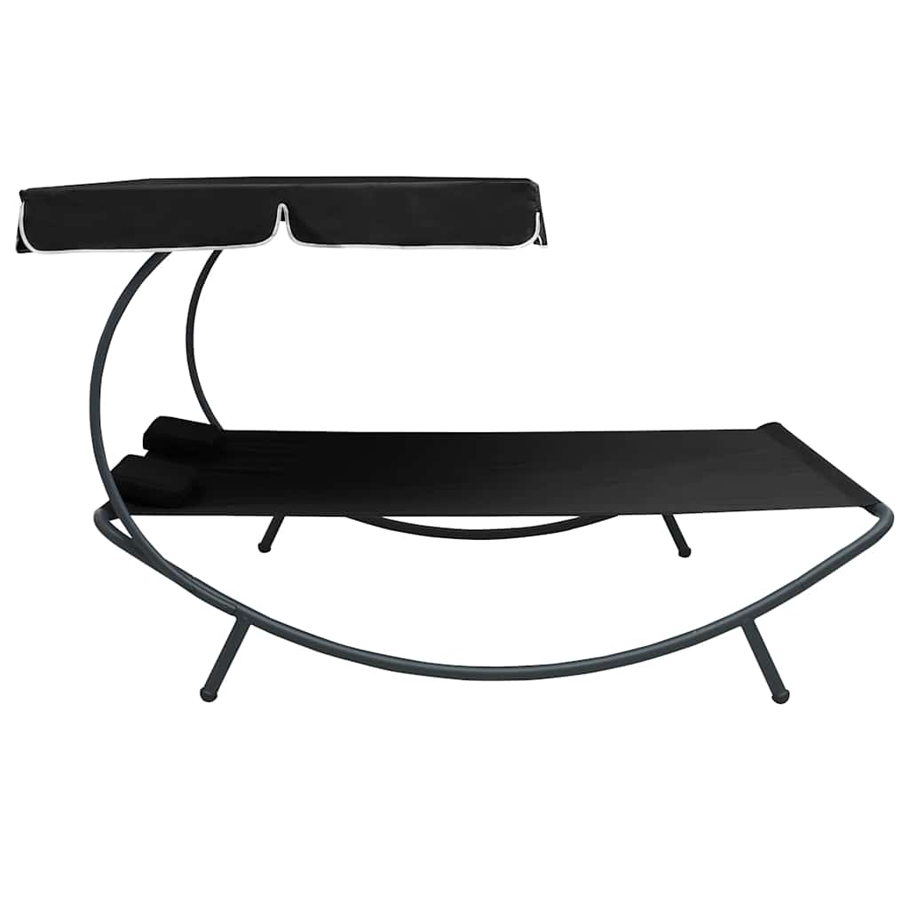 Outdoor Double Chaise Lounge Patio Lounge Bed with Canopy and Pillows vidaXL - Picture 11 of 56