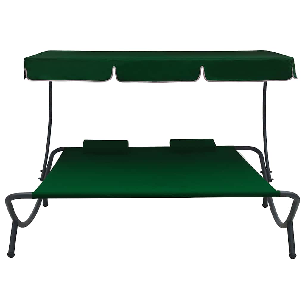 Outdoor Double Chaise Lounge Patio Lounge Bed with Canopy and Pillows vidaXL - Picture 43 of 56