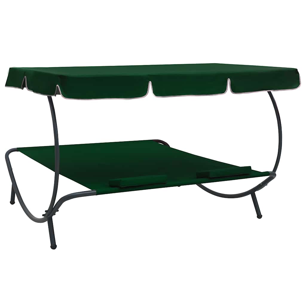 Outdoor Double Chaise Lounge Patio Lounge Bed with Canopy and Pillows vidaXL - Picture 47 of 56