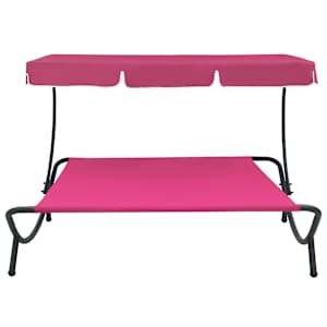 vidaXL Lit de repos d'ext&eacute;rieur avec auvent rose