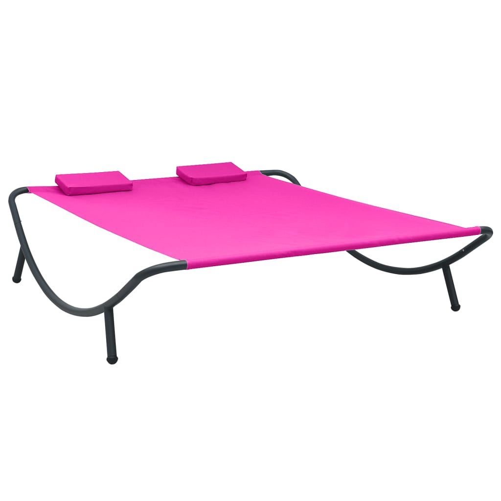 Photos - Garden Furniture VidaXL Patio Lounge Bed Fabric Pink 