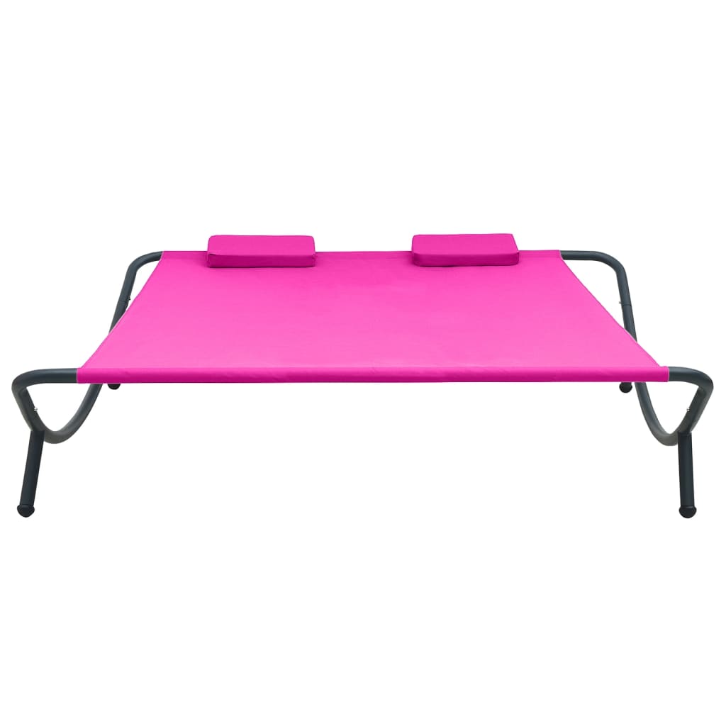 

vidaXL Loungebed stof roze
