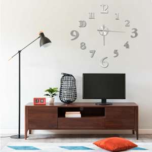 3D nástěnné hodiny moderní design stříbrné 100 cm XXL - obrázek 1