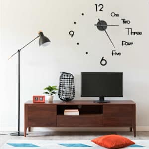 3D Nástěnné hodiny s moderním designem černé 100 cm XXL - obrázek 1