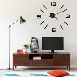 vidaXL 3D seinakell, modernne disain, must, 100 cm XXL