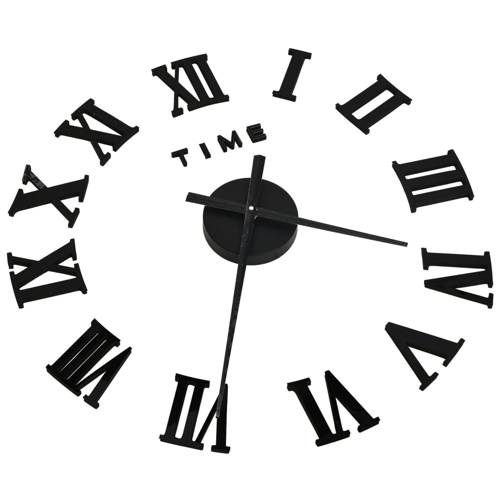  3D nástenné hodiny s moderným dizajnom čierne 100 cm XXL