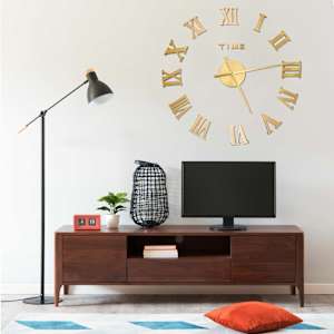 3D stenska ura moderna zlata 100 cm XXL