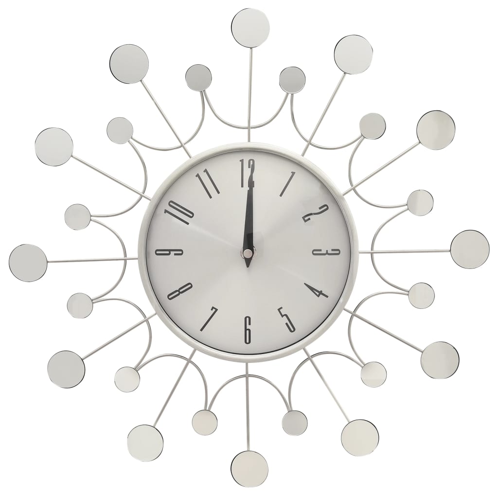 vidaXL 325165  Wall Clock Silver 40 cm Metal