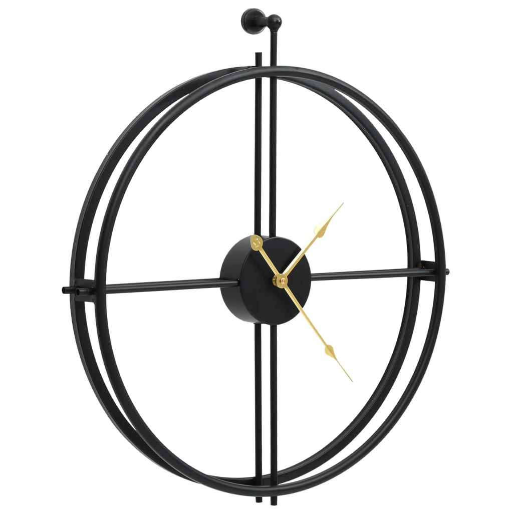 Nástěnné hodiny černé 52 cm železo