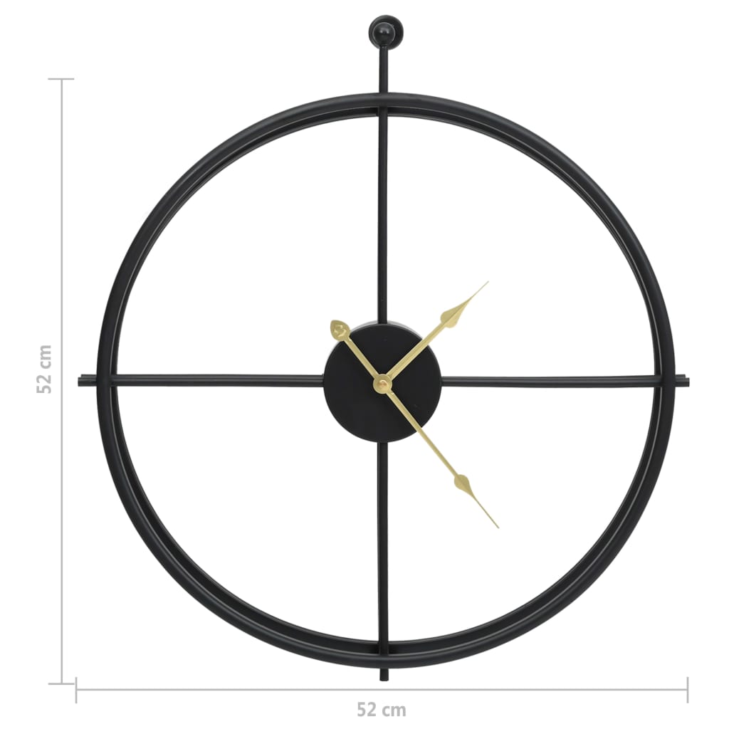 Nástěnné hodiny černé 52 cm železo
