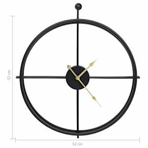 Nástěnné hodiny černé 52 cm železo - obrázek 5