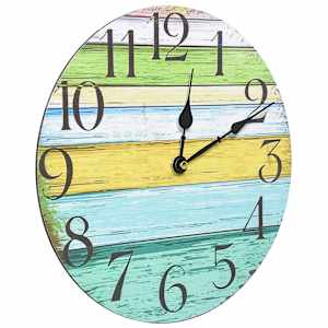 vidaXL Sieninis laikrodis, įvairiaspalvis, 30cm, MDF
