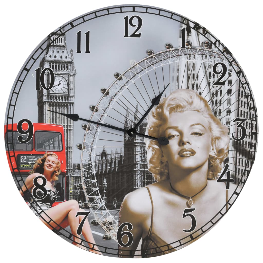 vidaXL Vintage nástěnné hodiny Marilyn Monroe 60 cm