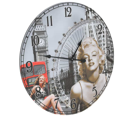 vidaXL Vintage Wall Clock Marilyn Monroe 60 cm