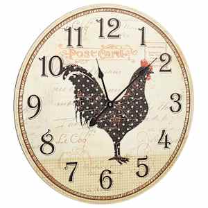 vidaXL Tavuk Desenli Duvar Saati Çok Renkli 60 cm MDF