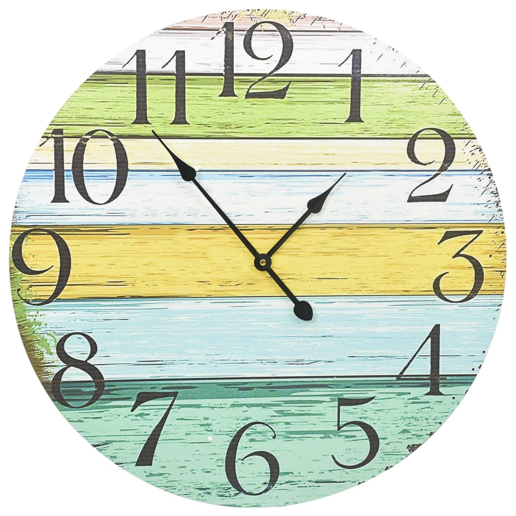 vidaXL 325185 Wall Clock Multicolour 60 cm MDF