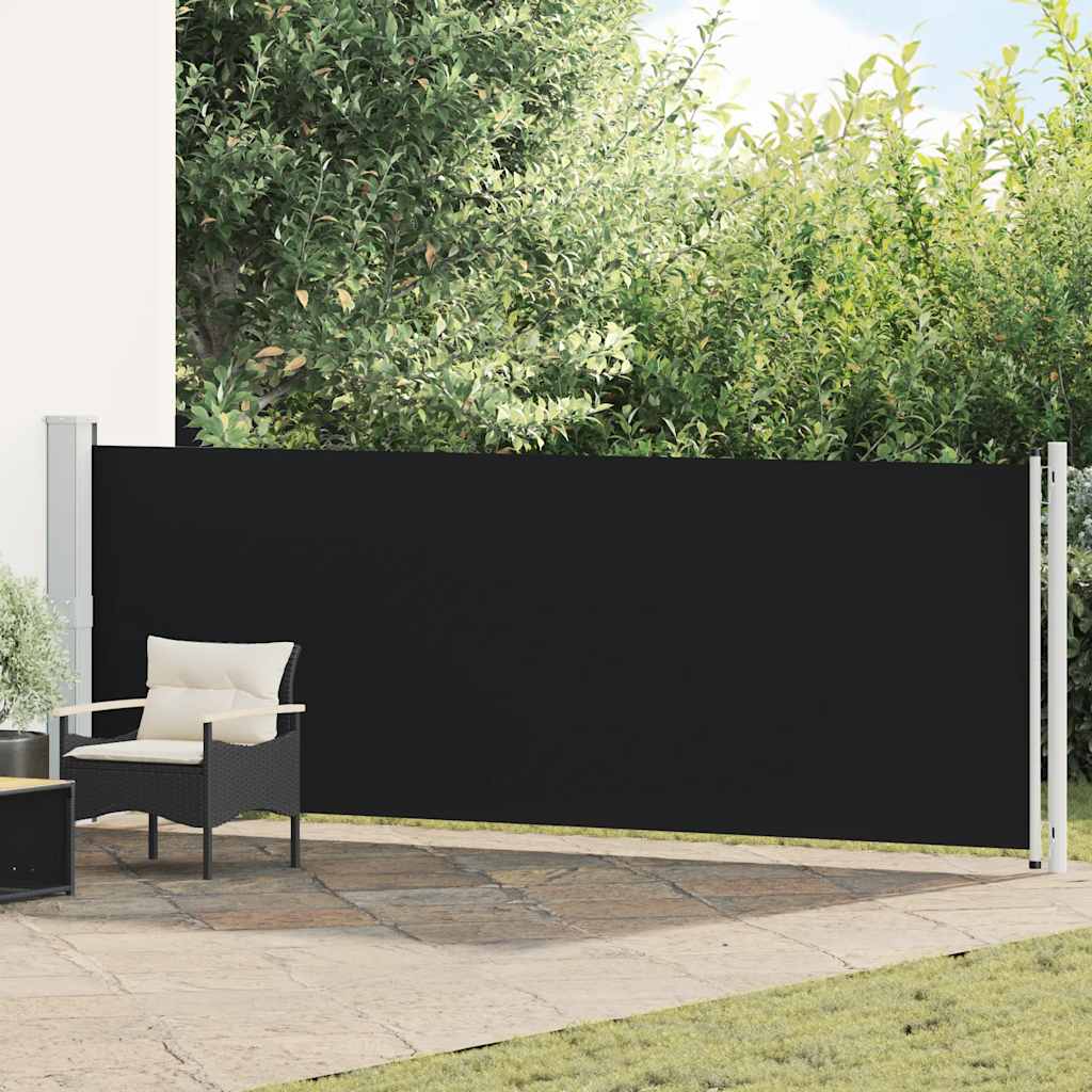 vidaXL Copertină laterală retractabilă de terasă, negru, 140 x 600 cm