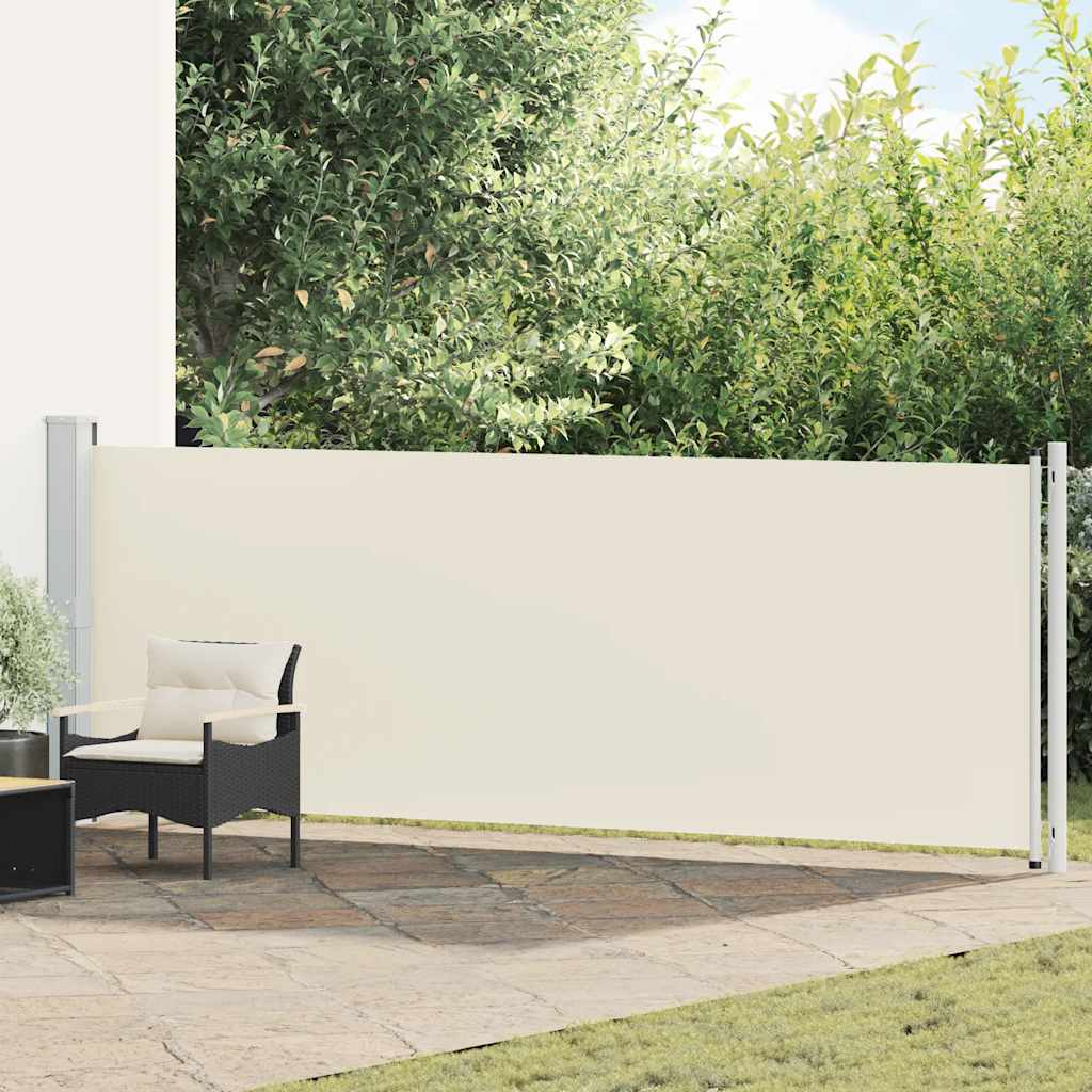vidaXL Ausziehbare Seitenmarkise 140x600 cm Creme