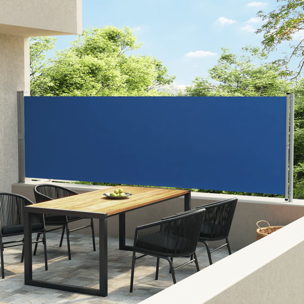 Seitenmarkise Ausziehbar 140×600 cm Blau