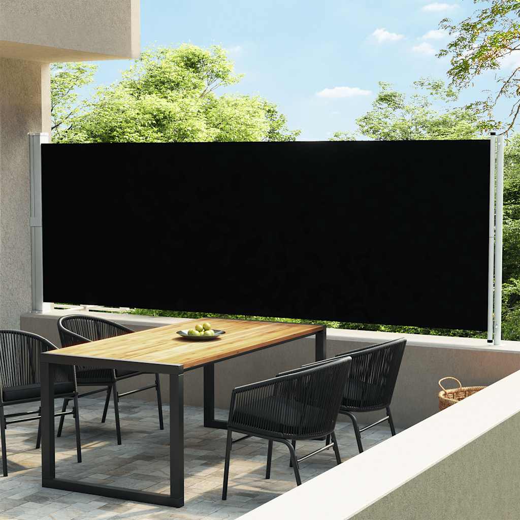 vidaXL Copertină laterală retractabilă de terasă, negru, 600 x 160 cm