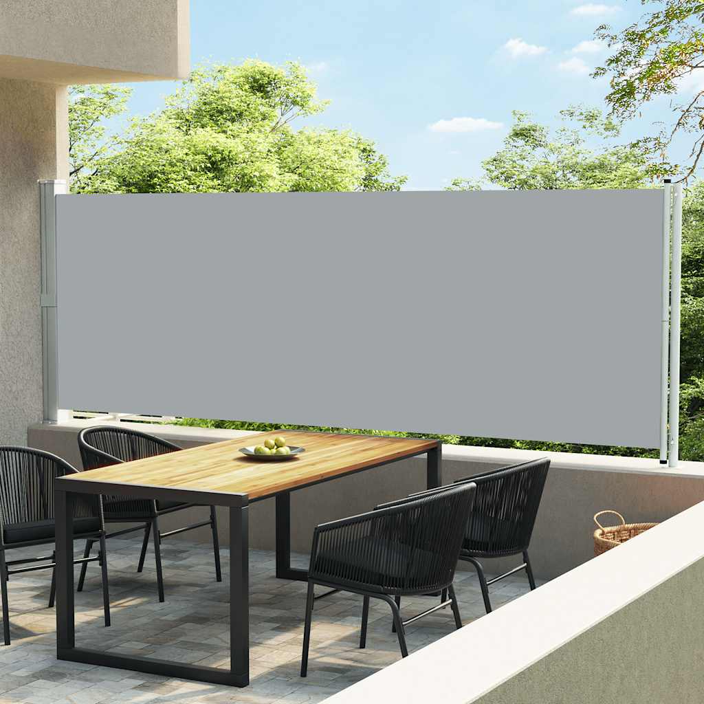 vidaXL Copertină laterală retractabilă de terasă, gri, 600 x 160 cm