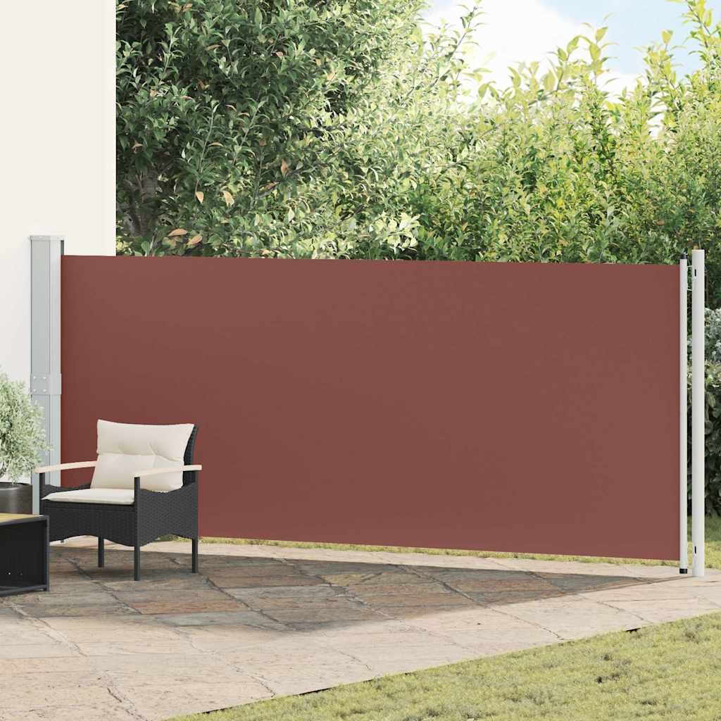vidaXL Copertină laterală retractabilă de terasă, maro, 600 x 160 cm
