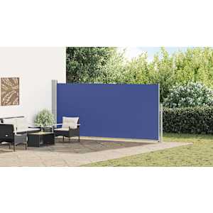 vidaXL Ištraukiama šoninė kiemo markizė, mėlynos spalvos, 600x170cm