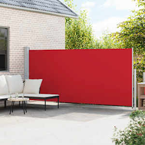 vidaXL I&scaron;traukiama &scaron;oninė kiemo markizė, raudonos spalvos, 600x170cm
