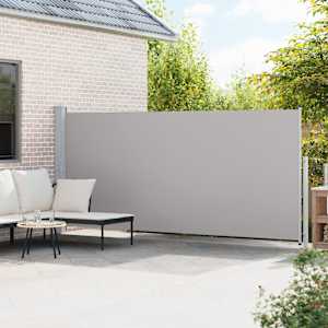 vidaXL Ištraukiama šoninė kiemo markizė, pilkos spalvos, 600x170cm