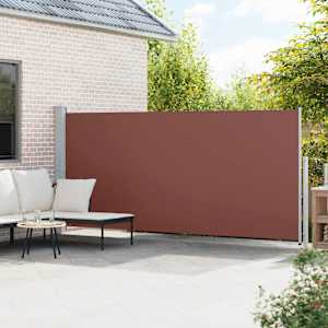 vidaXL Ištraukiama šoninė kiemo markizė, rudos spalvos, 600x170cm