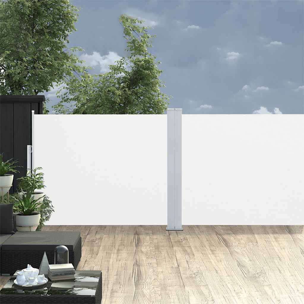 vidaXL krémszínű kihúzható oldalsó terasz-napellenző 140 x 1200 cm