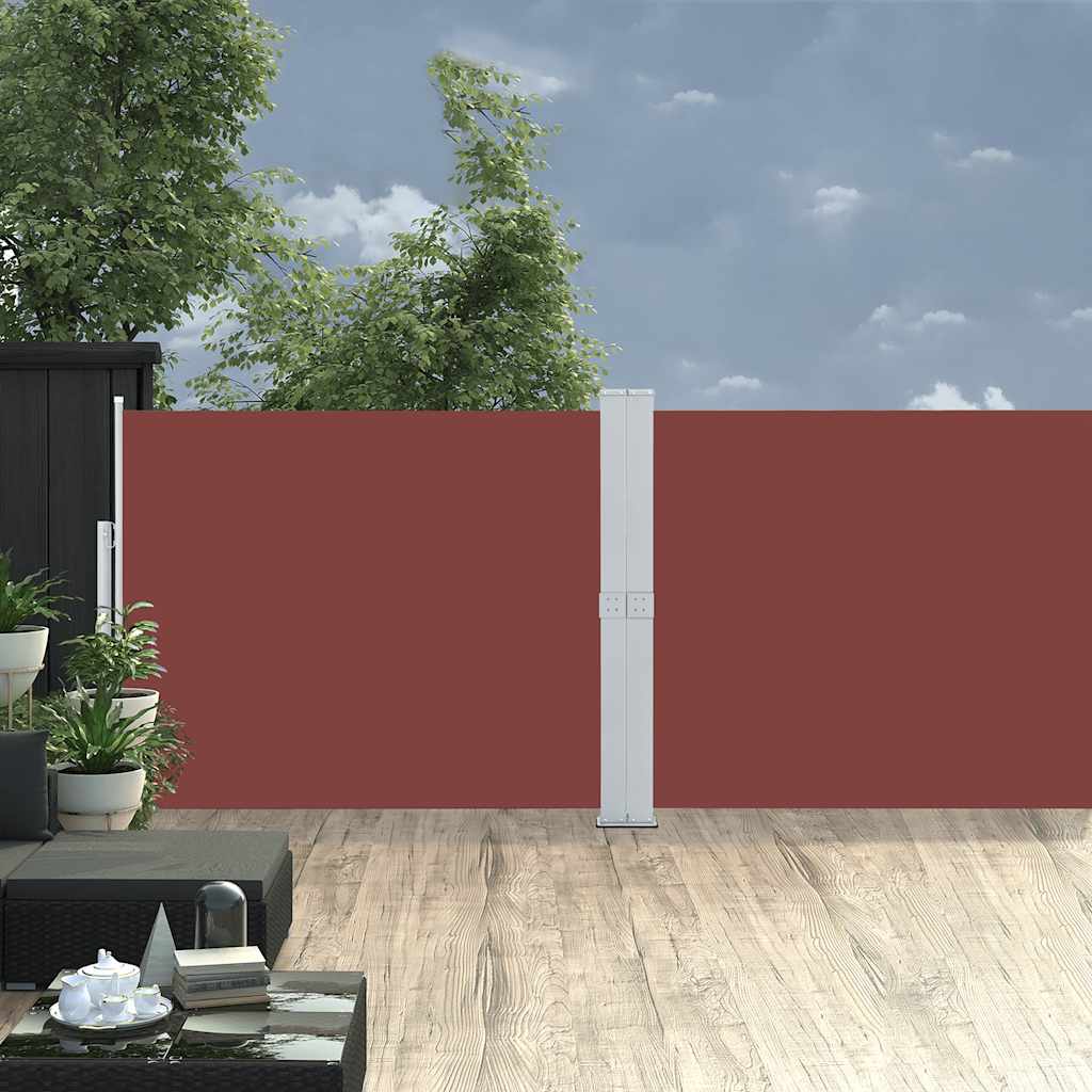 vidaXL Copertină laterală retractabilă de terasă, maro, 140 x 1200 cm