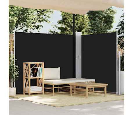 vidaXL Uttrekkbar sidemarkise 170x1200 cm svart