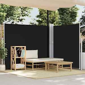 vidaXL Uttrekkbar sidemarkise 170x1200 cm svart