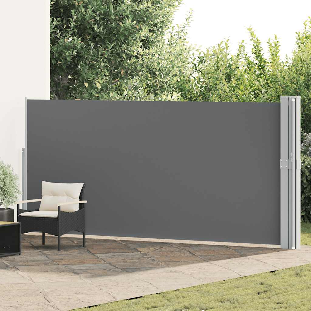 vidaXL Sisäänvedettävä terassin sivumarkiisi 170x1200 cm antrasiitti