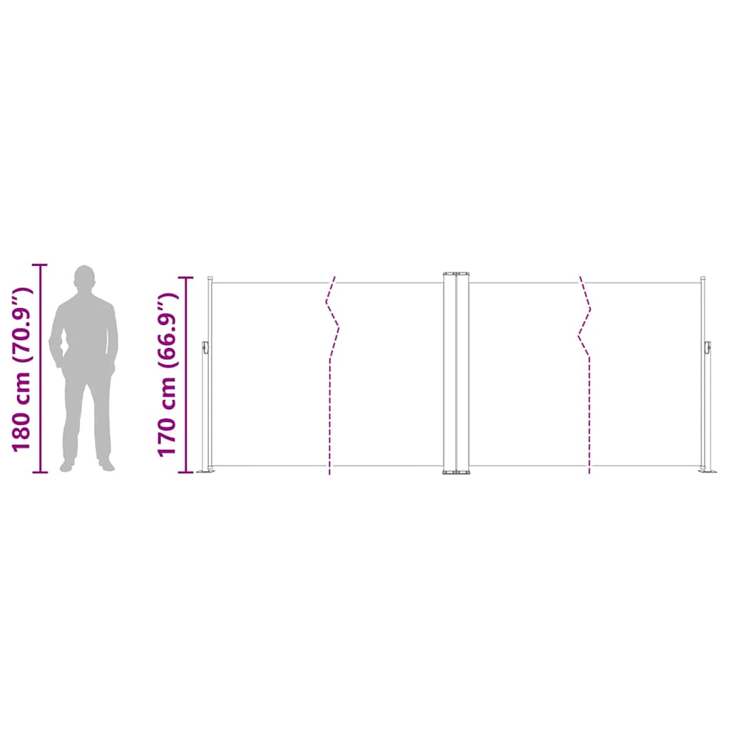 Zatahovací boční markýza / zástěna 170 x 1200 cm červená - obrázek 15