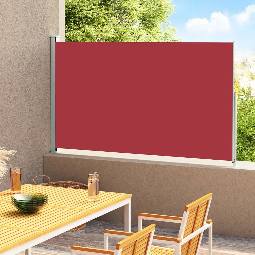 vidaXL Sisäänvedettävä terassin sivumarkiisi 180×300 cm punainen